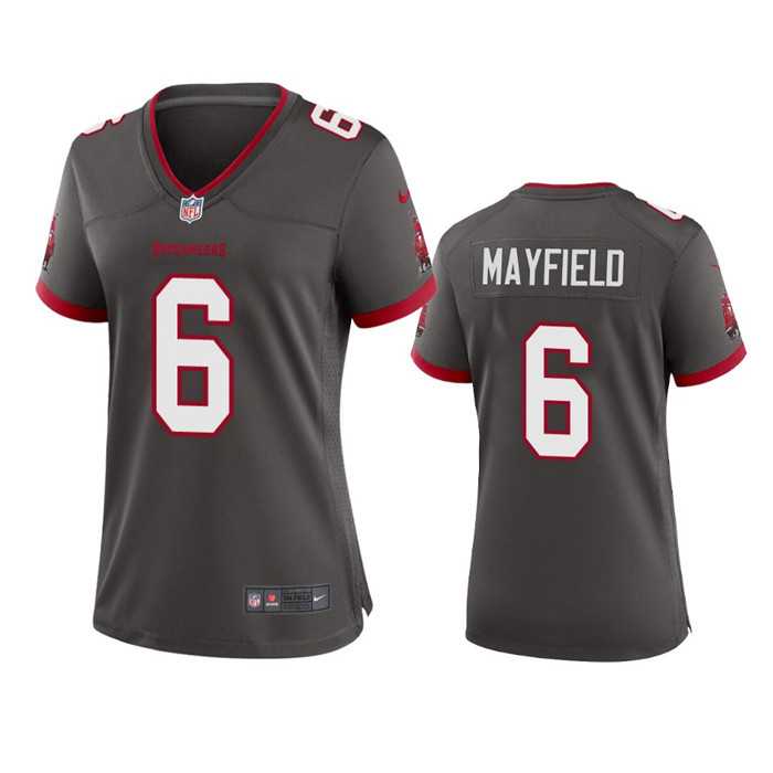 Women%27s Tampa Bay Buccanee #6 Baker Mayfield Gray Stitched Game Jersey(Run Small) Dzhi